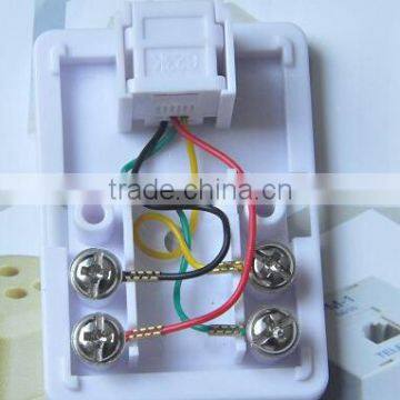 single port rj11White surface mount box