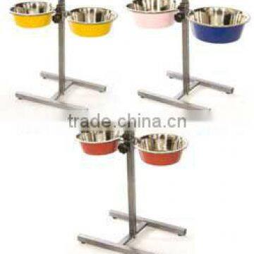 ADJUSTABLE STAND WITH PET BOWLS