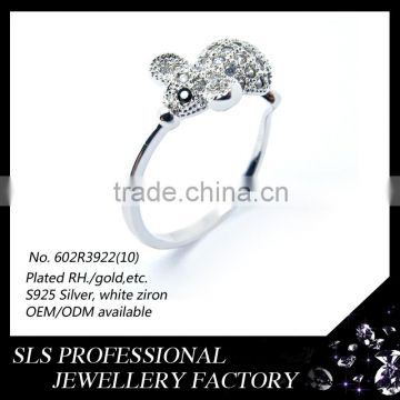 Most popular Fashion rings silver jewelry in the market delicate mouse shape ring animal ring