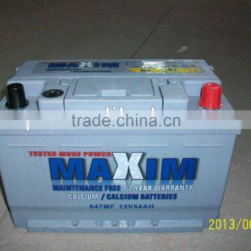 12v 54ah Maintenance Free Automotive Battery mf647