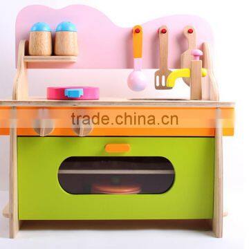 Wooden toy kitchens set,wooden toy cooker pretend play for children