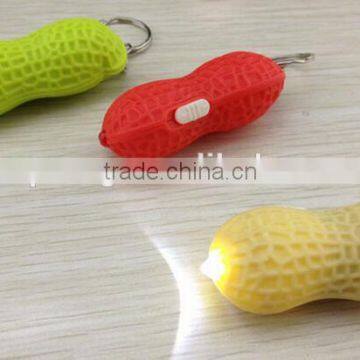 wholesale led light peanut keychain keyring mini tool keychain for souvenir gifts