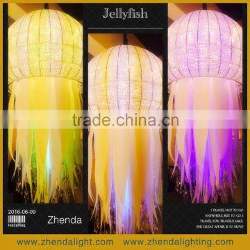 Gorgeous Colorful Crystal Jellyfish Shape Pendent with RGB LED Lighting System