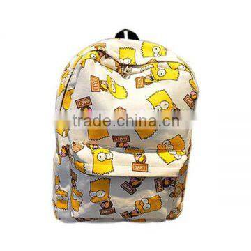 Cartoon School Shoulder Bag Simpson Printting Backpacks Canvas for Girls/Boys photo-3