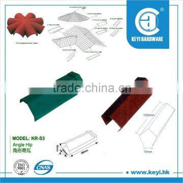 Angle hip french stone coated metal roof tile