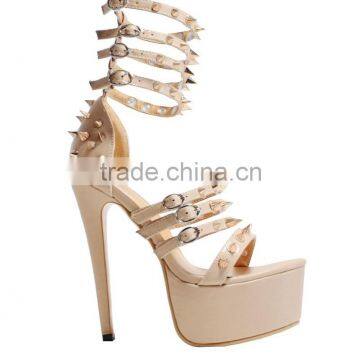 high platform pumps heels sexy night club sandals shoes with spike hot sell beaded sandals