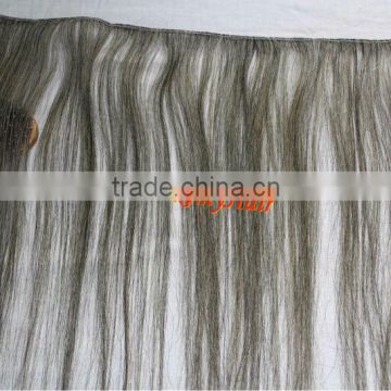 100% human grey hair extension / virgin grey hair weft weave