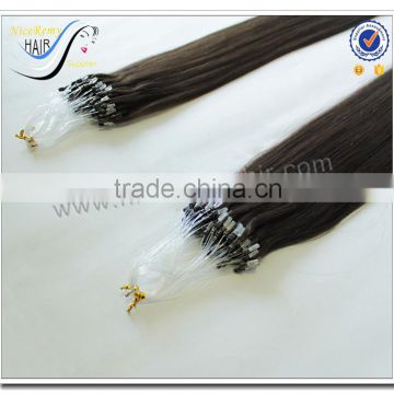 Top quality wholesale 1b/2# silky straight 100% virgin human hair micro ring loop hair extensions