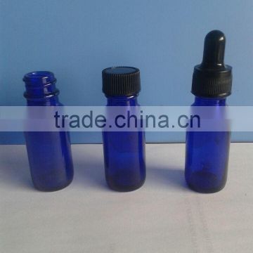 15ml Blue Boston Round Type Glass Bottle with Cap