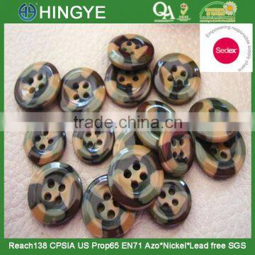 Sedex Audited Factory 2 Pillar Resin Button for Military Garment, Polyester Military Garment Button