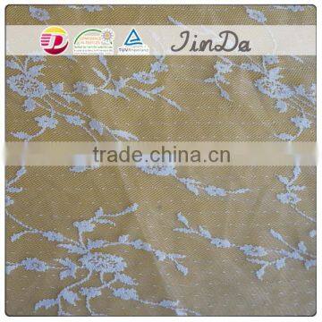 White fancy embroidery chemical polyester lace fabric for elegant lady