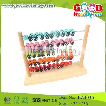 Best seller wooden toys in china, lovely ladybird toys for children,educational abacus for kids