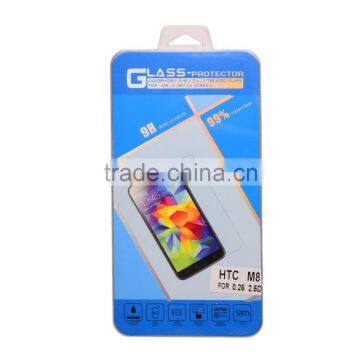 2015 Hot selling glass screen protector with 9h hardness for HTC one M8