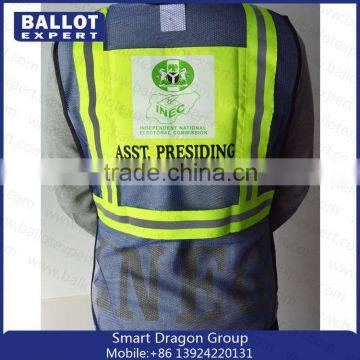 Mesh polyester fluorescent fabrics purple reflective safety vest factory in China