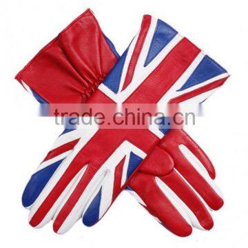 warm silk lined patterns leather gloves