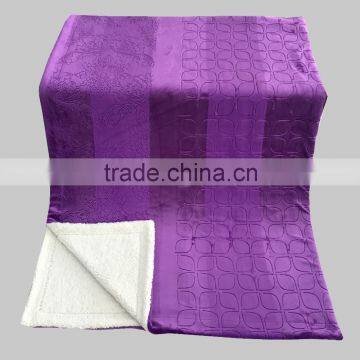 new design super soft flannel embossed microfiber blanket