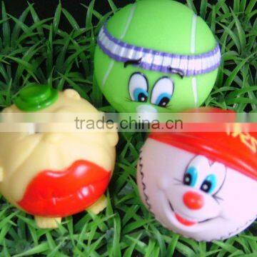 Pet Toys-8cm Big Red Mouth Tennis Ball Shape Toys