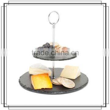 Black Natural Slate Stone for Cake Holder