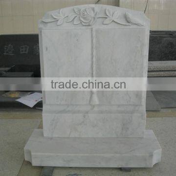 European style rose design marble book headstone