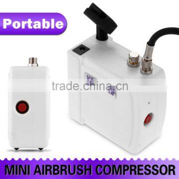 White HS08 Mini Airbrush Compressor Kit With UK Adapter for Nail Art Cake Decorating Temporary Tattoos Body Paint Makeup AS-35