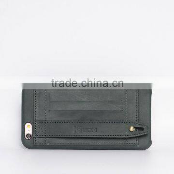 2016 Back card holders and wrist strap for iphone 6S case leather