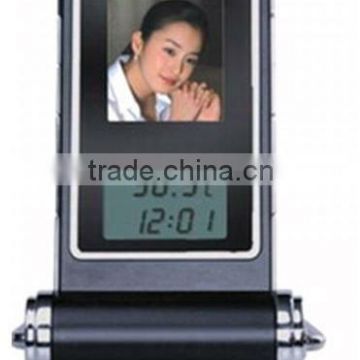 mini digital photo frame with time displayer