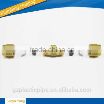 Floor heart pipe brass parts copper pipe press fitting tube connector brass barb hose fitting brass