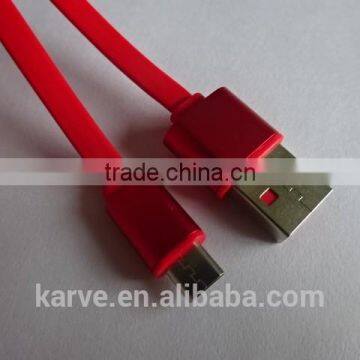Wholesale factory price colorful noodle aluminium high quality micro usb data cable high speed data cable