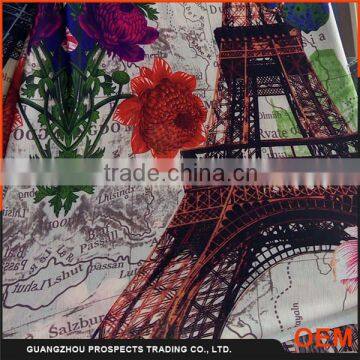 2016 Hot Items Latest Designs Polyester Fabric Iron Tower digital printing fabric