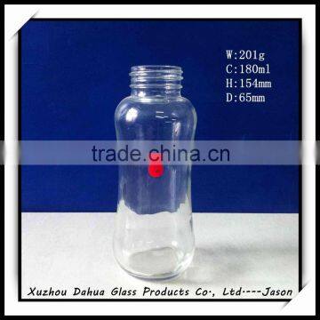 180ml classic round glass water bottle