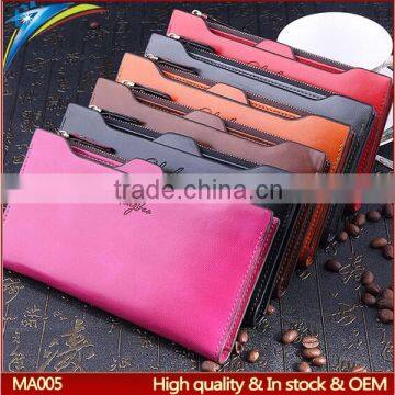 Fashion Stylish lady clutches and purses long high quality faux leather card holders