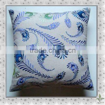 Wiith phenix tail embroidery decorative cushion