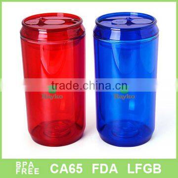 double wall plastic mug with push lid