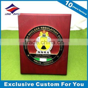 Nigeria Metal Label Shield Compliment wooden Awards