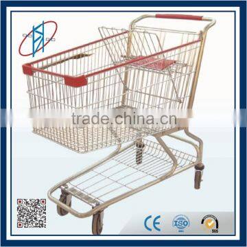 Chrome supermarket Shopping cart trolley with baby seat