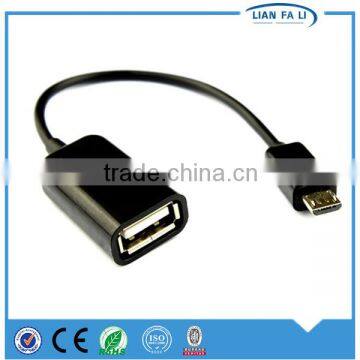 Lianfali otg cable usb otg cable for apple braided AM to micro B otg usb cable for tablet pc with cheapest factory price