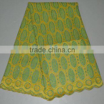 Cheap Swiss Voile Lace Fabric in Golden Materials With Sequins photo-4