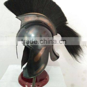 Greek Corinthian Helmet Ancient Medieval Armor Helmet With Black Plume NRH2010