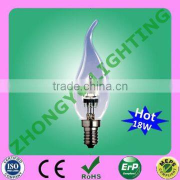 Professional manufacture C35 18W e14 candleTailed halogen lamp