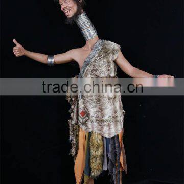 Creative Vivid Lifelike Wax Statue of Long Neck Man for Art Exhibition photo-3