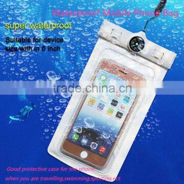 2016 Top pvc waterproof mobile pouch with neck strap, armband and eaphone for outdoor sports