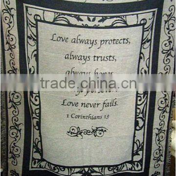 Throw Blanket 50*60inch Customized Pattern Tapestry Polyester Cotton Woven for Sofa