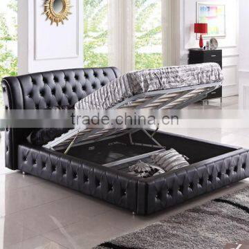 Modern leather bed with storage box