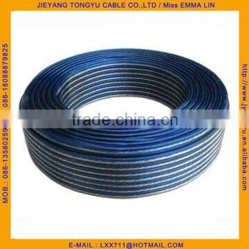 transparent speaker audio cable blue white Clear Speaker Cable