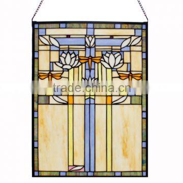 TW1824010, W18"H24" tiffany panel, hanging panel, tiffany windows, stained glass panel, stained glass windows