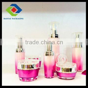 Plastic bottle acrylic flower series,cosmetic packaging new style injected color 15ml,30ml,60ml,100ml