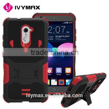 Top seller mobile phone covers armor hybrid case with kicstand full protective combo case for ZTE Z963U/Z988