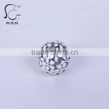 EUDORA DAISY SILVER CLIP WITH WHITE ENAMEL 925 Silver Charm Winter hotsale 1pc/bag drop shipping 791494EN12