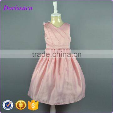 Fashion Baby Girl Party Dress Children Frocks Designs Satin Fabric Bead Flower Ruffle Wedding First Communion Dress