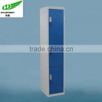 3 door school locker/clothes cabinet steel employee locker